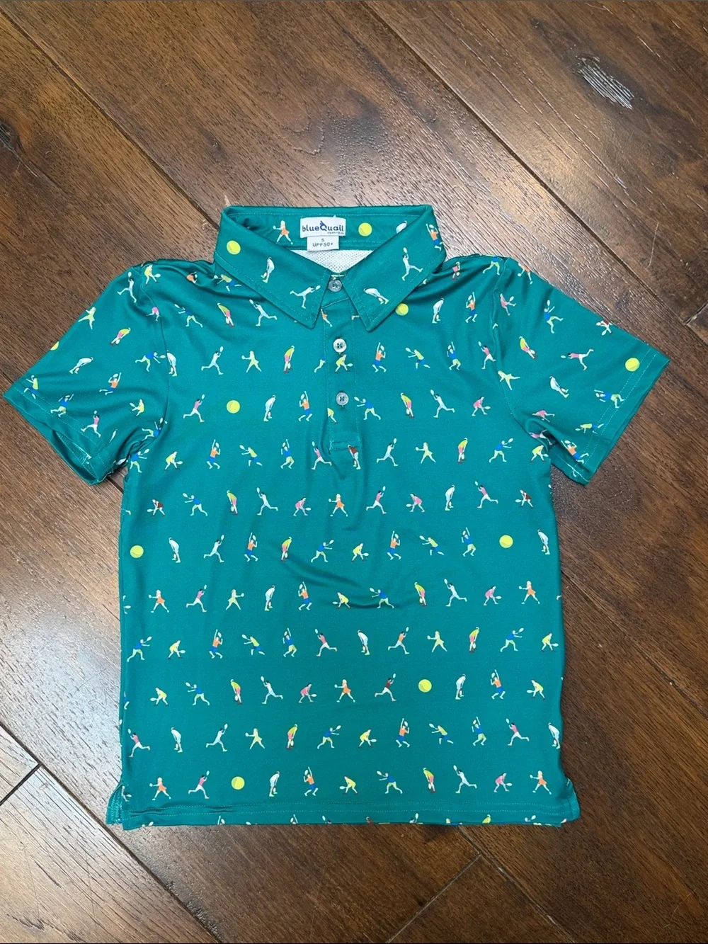 Blue Quail - Boys Green Tennis Court Polo Short Sleeve Shirt - Size: 5